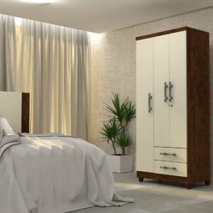 Closet Imbuia 3 Puertas 2 Cajones 82x47x190