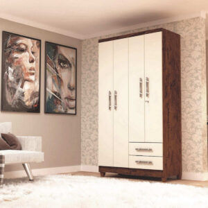 Closet Imbuia 4 Puertas 2 Cajones 103x47x190