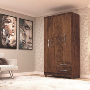 Closet Imbuia 4 Puertas 2 Cajones 103x47x190