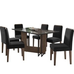Juego de Comedor Munique 6 Sillas Negro